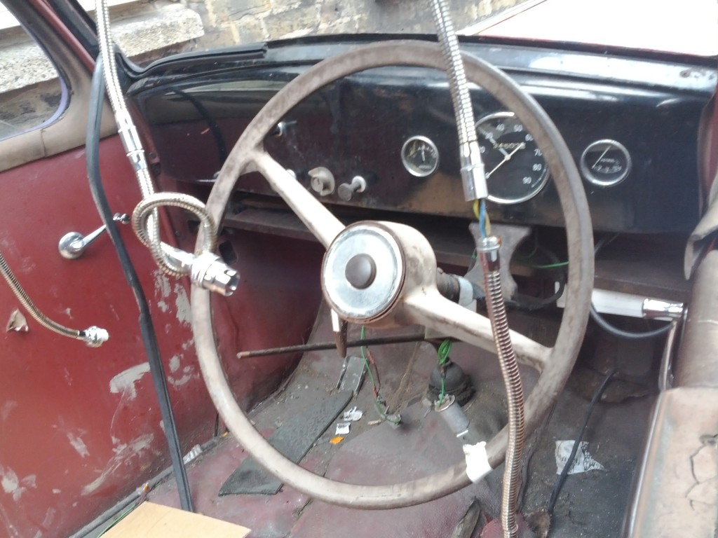 discarded tech steering wheel