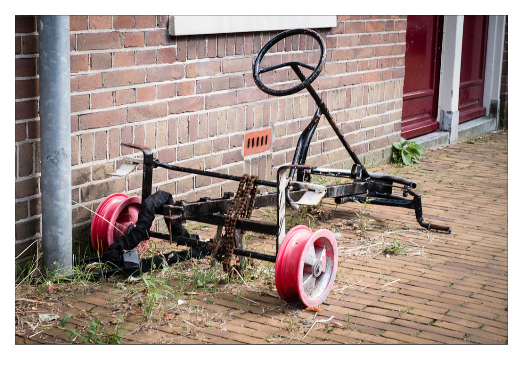 discarded go cart