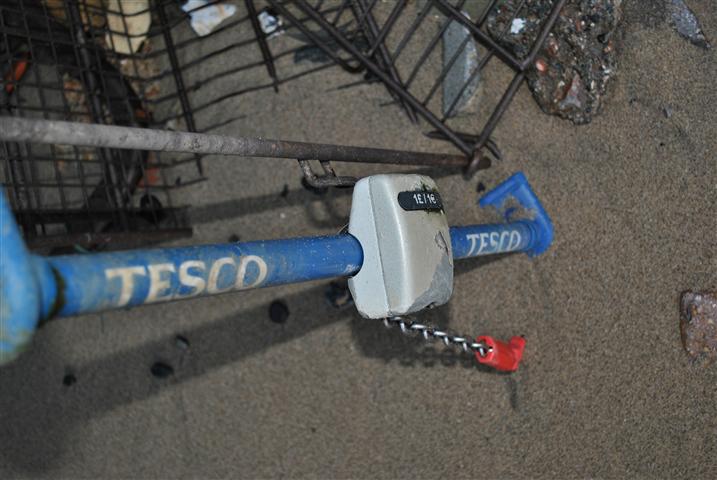 discarded tech tesco trolley